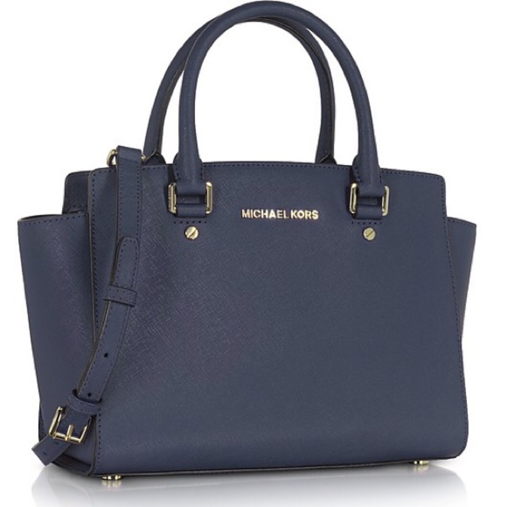 Michael Kors selma patent leather satchel tote bag